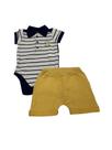 Conjunto Body Polo e Shorts Mostarda