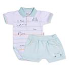 Conjunto Body Polo Manga Curta e Short Hipopotamo