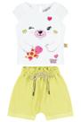 Conjunto Body Ursinho Mais Short Saruel Infantil Feminino