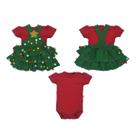 Conjunto Body Vermelho e Vestido Árvore de Natal Suedine