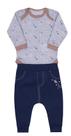 Conjunto Bodya Manga Longa + Calça Azul Letut