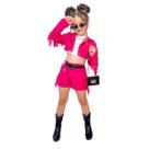 Conjunto Boiadeira Infantil Rosa Pink com Cropped Preto Estilo Exclusivo Ana Castela