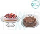 Conjunto Boleira e Suporte para Bolo de Vidro Vitazza Pratos 28cm para Festa, Decoração, Armazenamento, Servir Mesa Posta Elegante e Sustentável
