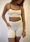 Conjunto Bolso Off White com Preto - Tamanho Único