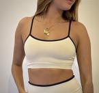 Conjunto Bolso Off White com Preto - Tamanho Único