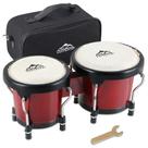 Conjunto Bongo Drum EASTROCK de 10 cm e 12,5 cm de madeira ajustável vermelha