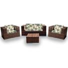 Conjunto Bora Bora - 1 Sofá 2 Lugares + 2 Poltronas + 1 Mesa de Centro - Fiji