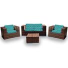 Conjunto Bora Bora - 1 Sofá 2 Lugares + 2 Poltronas + 1 Mesa de Centro - Maiorca