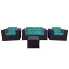 Conjunto Bora Bora Escuro - 1 Sofá 2 Lugares + 2 Poltronas + 1 Mesa de Centro - Maiorca
