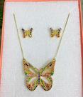 Conjunto borboleta brinco e corrente