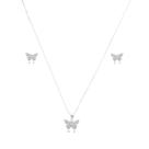 Conjunto Borboleta Cravejada Colar Brinco De Prata 925