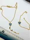 Conjunto Borboleta Olho Grego Azul - Banho de Ouro 18K - 1 Unidade Conjunto Borboleta Olho Grego Azul - Banho de Ouro 18K - 1 Unidade