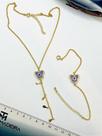 Conjunto Borboleta Olho Grego Roxo - Banho de Ouro 18K - 1 Unidade Conjunto Borboleta Olho Grego Roxo - Banho de Ouro 18K - 1 Unidade