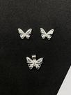 Conjunto Borboleta Prata 925 Conjunto Borboleta Prata 925