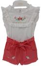 Conjunto Bordado Bata + Shorts Menina Paraiso Verão Rf 14074