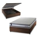 Conjunto Box Baú Alpine Cinza 138x188x72 c/ Molas Ensacadas