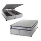 Conjunto Box Baú Alpine Cinza 193x203x72 c/ Molas Ensacadas