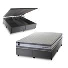 Conjunto Box Baú Alpine Cinza 193x203x72 c/ Molas Ensacadas
