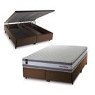 Conjunto Box Baú Alpine Cinza 193x203x72 c/ Molas Ensacadas