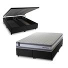 Conjunto Box Baú Alpine Cinza 193x203x72 c/ Molas Ensacadas