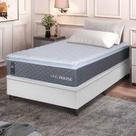 Conjunto Box Baú Branco Argel Cinza Espuma D33 Solteiro 96x203x74 - King House