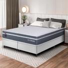 Conjunto Box Baú Branco Cairo Cinza Molas Ensacadas Queen 158x198x71 - King House