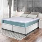 Conjunto Box Baú Branco Lagos Verde Molas Ensacadas King 193x203x73 - King House Conjunto Box Baú Branco Lagos Verde Molas Ensacadas King 193x203x73 - King House
