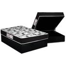Conjunto Box Baú Casal: Colchão Espuma Luckspuma D33 Supreme Pró Saúde Black + Base CRC Suede Black (138x188)