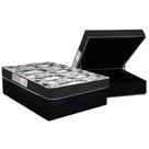 Conjunto Box Baú Casal: Colchão Molas Luckspuma D28 Celebrity Black + Base CRC Suede Black (138x188)