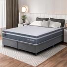 Conjunto Box Baú Cinza Cairo Cinza Molas Ensacadas Queen 158x198x71 - King House