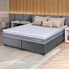 Conjunto Box Baú Cinza Durban Cinza Espuma D28 King 193x203x64 - King House Conjunto Box Baú Cinza Durban Cinza Espuma D28 King 193x203x64 - King House