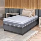 Conjunto Box Baú Cinza Durban Cinza Espuma D28 Solteiro 96x203x64 - King House Conjunto Box Baú Cinza Durban Cinza Espuma D28 Solteiro 96x203x64 - King House