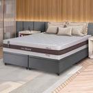 Conjunto Box Baú Cinza Mali Bege Molas Ensacadas Queen 158x198x77 - King House