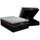 Conjunto Box Baú King: Colchão Espuma Ortobom SuperPocket Sleep King + Base CRC Suede Black(193x203)