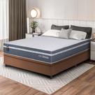 Conjunto Box Baú Marrom Cairo Cinza Molas Ensacadas Casal 138x188x71 - King House