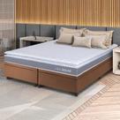 Conjunto Box Baú Marrom Durban Cinza Espuma D28 Queen 158x198x64 - King House