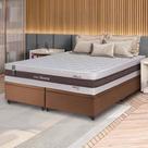 Conjunto Box Baú Marrom Mali Bege Molas Ensacadas King 193x203x77 - King House Conjunto Box Baú Marrom Mali Bege Molas Ensacadas King 193x203x77 - King House
