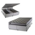 Conjunto Box Baú Miami Cinza 193x203x69 Espuma D33
