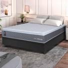 Conjunto Box Baú Preto Argel Cinza Espuma D33 Casal 138x188x74 - King House