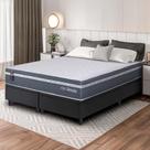 Conjunto Box Baú Preto Cairo Cinza Molas Ensacadas Queen 158x198x71 - King House