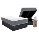 Conjunto Box Baú Queen: Colchão Espuma Herval D28 Singlecore + Base CRC Suede Gray (158x198)