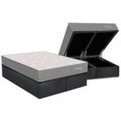 Conjunto Box Baú Queen: Colchão Espuma Orthoflex Molas Ensacadas MasterPocket Orvieto New + Base CRC Suede Gray(158x198)