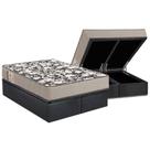Conjunto Box Baú Queen: Colchão Espuma Ortobom D26 Physical Ultra Resistente + Base CRC Suede Gray(158x198)