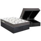 Conjunto Box Baú Queen: Colchão Espuma Ortobom D33 Light Saúde + Base CRC Suede Gray(158x198)
