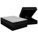 Conjunto Box Baú Queen: Colchão Espuma Ortobom D45 / Airtech 150 + Base CRC Suede Black(158x198)