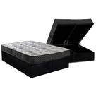 Conjunto Box Baú Queen: Colchão Espuma Paropas D45 Pasquale Wave Black + Base CRC Suede Black (158x198)