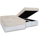 Conjunto Box Baú Queen: Colchão Molas Luckspuma D45 Gran Luck Flora Pró Saúde + Base CRC Courano White (158x198)