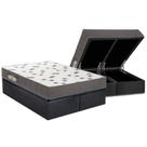 Conjunto Box Baú Queen: Colchão Molas Ortobom D33 Light Saúde + Base CRC Suede Gray (158x198)