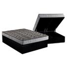 Conjunto Box Baú Queen: Colchão Molas Paropas Compact AG 65 / D28 Royalle Rústico Prata + Base CRC Suede Black (158x198)