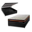 Conjunto Box Baú Sirius Preto 138x188x72 c/ Molas Ensacadas